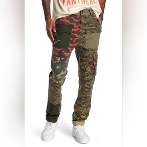 Strivers Row Camp Shield Camo Patchwork Cargo Pants Size 38x33 Mens Slim